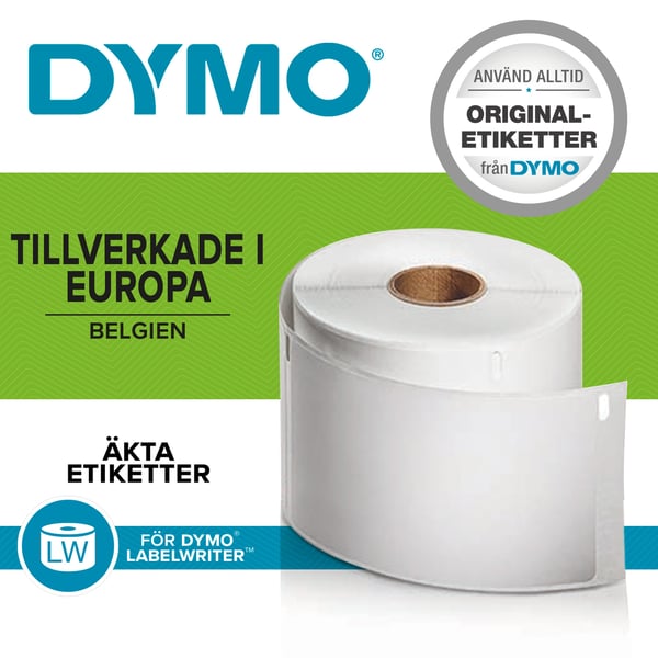 DYMO LabelWriter 5XL-etikettskrivare | Automatisk igenkänning av etiketter | Skriver ut extra breda fraktetiketter från Amazon, eBay, DHL med mera | Perfekt för e-handlare | EU-kontakt med två stift