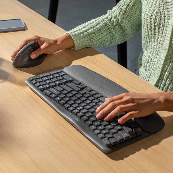 Logitech Wave Keys and Lift Combo tangentbord Mus inkluderad Universal Bluetooth QWERTZ tyska grafit