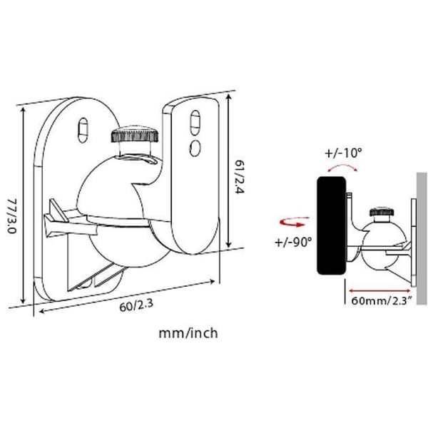 Techly ICA-SP SS28 kaiutinteline Seinä Muovi Musta