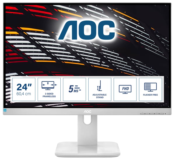 AOC P1 24P1/GR platta pc-skärmar 60,5 cm (23.8") 1920 x 1080 pixlar Full HD LED Grå