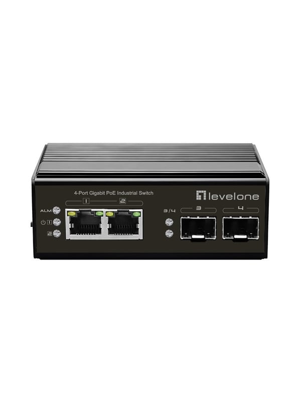 LevelOne IGP-0432 netværksswitch Ikke administreret Gigabit Ethernet (10/100/1000) Strøm over Ethernet (PoE) Sort LevelOne IGP-0432 netværksswitch Ikke administreret Gigabit Ethernet (10/100/1000) Strøm over Ethernet (PoE) Sort