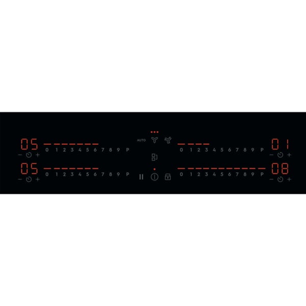 Electrolux KCC73443CK Svart Inbyggd 70 cm Induktionshäll med zon 4 zone(s) Integrerad huva