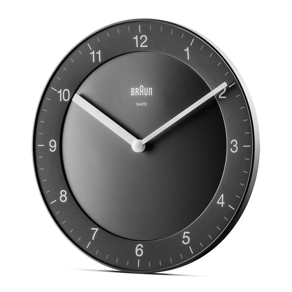Braun BC 06 B Quarzwanduhr analog schwarz Quarts-klocka Circel Svart