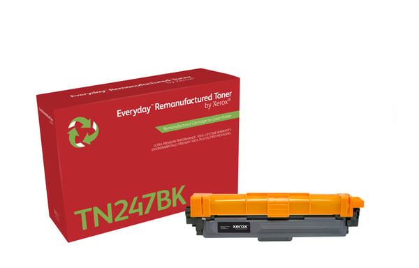 Everyday™ Mustavalko Remanufactured Toner by Xerox compatible with Brother TN247BK, High capacity