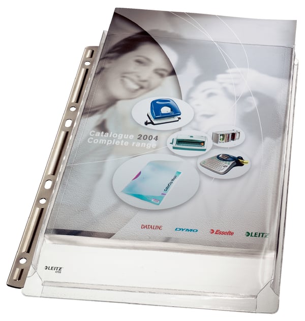 Leitz Premium ekspanderende lomme m/metal hulstribe A4 170my, 48 % præ-consumer recirkuleret plast