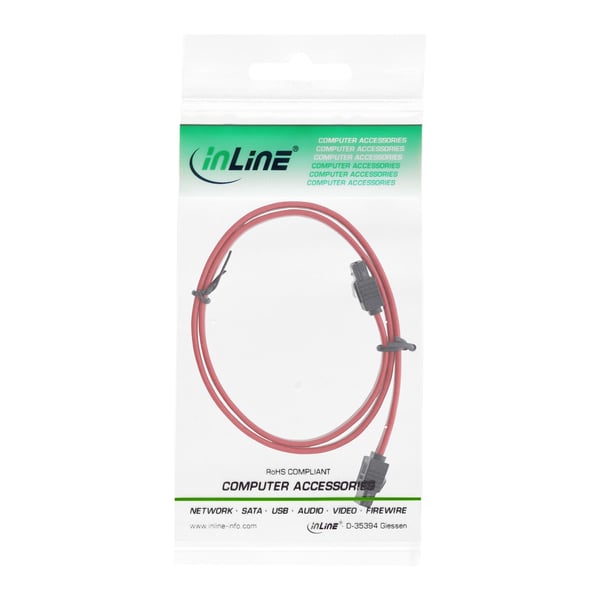 InLine 27707A SATA-kabel 0,7 m Rød