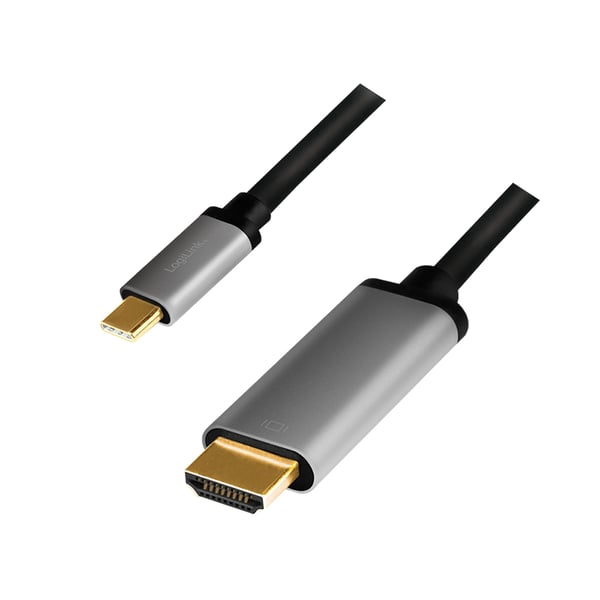 LogiLink CUA0101 kabelomvandlare (hane/hona) USB 3.2 Gen1 Type-C HDMI-A Svart, Grå LogiLink CUA0101 kabelomvandlare (hane/hona) USB 3.2 Gen1 Type-C HDMI-A Svart, Grå