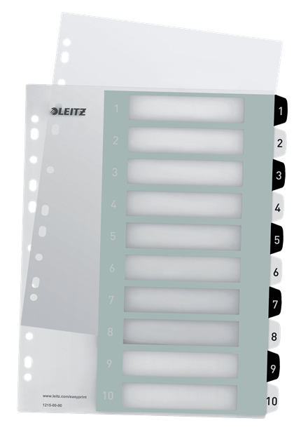 Leitz WOW printbart register, PP, ekstra bredt