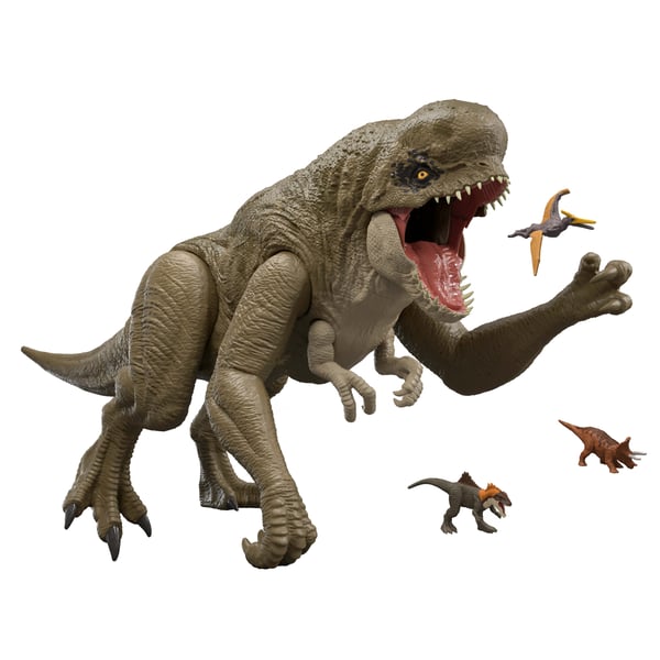 Jurassic World Rebirth Super Colossal Distortus Rex-dinosauriefigur, 79 cm, kan svälja minifigurer