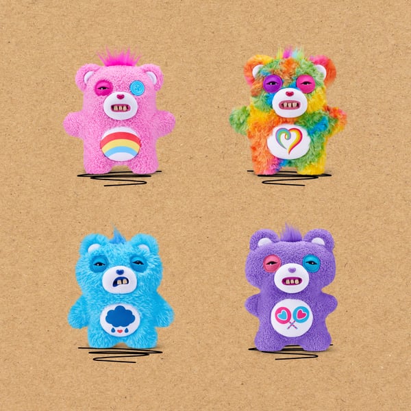Hug-A-Lumps Fuggler Care Bears 23 cm licenseret sortiment (Share Bear)