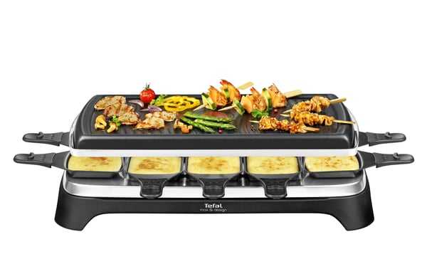 Tefal RE4588 raclettepannu 10 henkilö(t) 1350 W Musta, Ruostumaton teräs