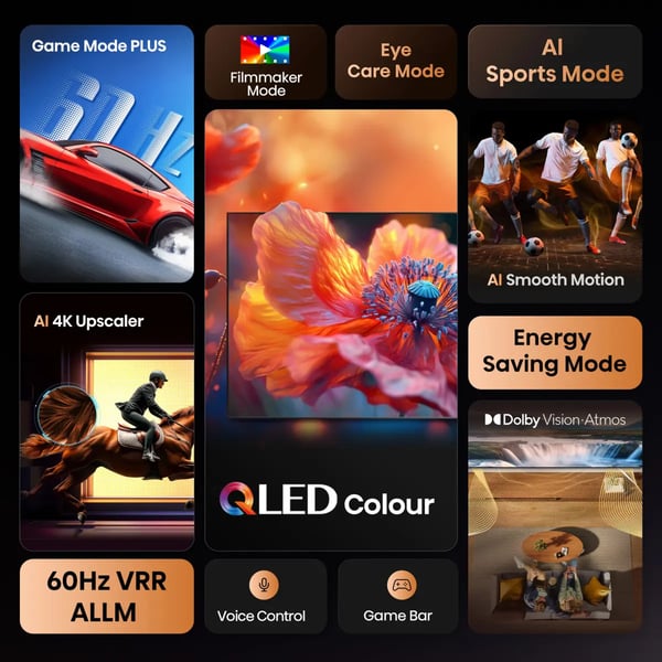Hisense 43E77Q 109,2 cm (43") 4K Ultra HD Smart TV Wi-Fi Sort