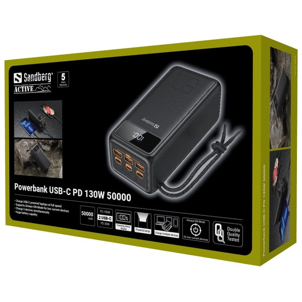 Sandberg 420-75 powerbank Lithium-Ion (Li-Ion) 50000 mAh Sort