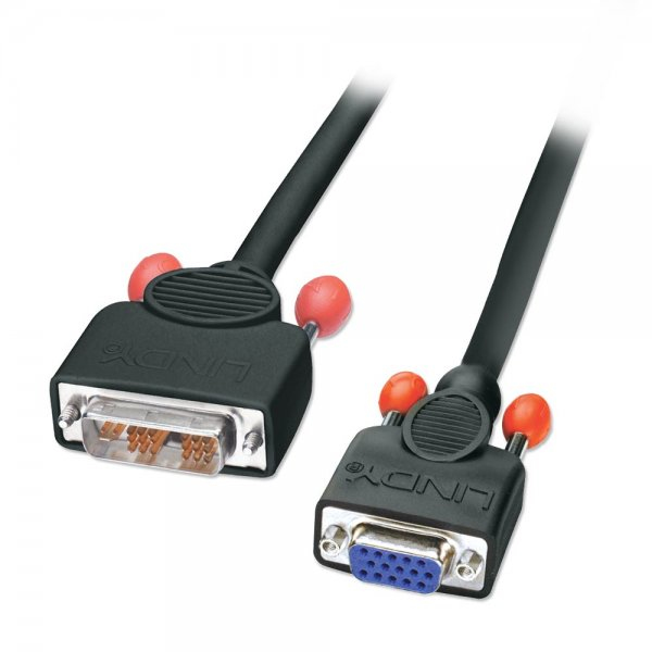 Lindy 5m DVI-A/VGA VGA (D-Sub) Sort