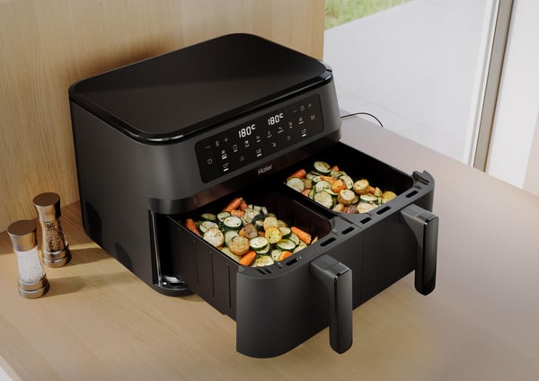 Haier HAF3AD 011 Kaksois 11,5 L Erillinen 3000 W Kuumakiertoilmakypsennin Musta