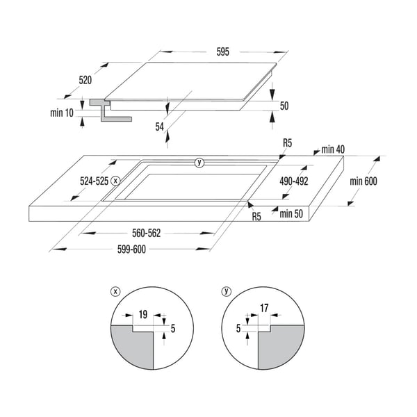 Gorenje GI6442BSCWF Svart Inbyggd 60 cm Induktionshäll med zon 4 zone(s)