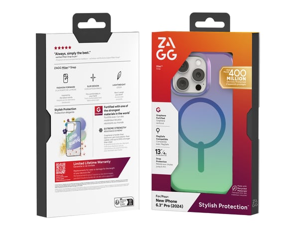 ZAGG Cases Milan Snap Apple iPhone 16 Pro Raven Feather