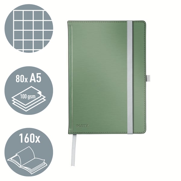 Leitz Style notesbog A5 kvadreret med hardcover
