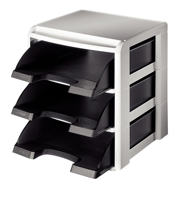 Leitz Brevkorgsställ Plus 3-brevkorgar Leitz Brevkorgsställ Plus 3-brevkorgar