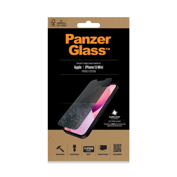 PanzerGlass ® Privacy Screen Protector iPhone 13 Mini | Standard Fit Genomskinligt skärmskydd Apple 1 styck