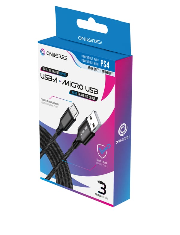 Oniverse ONICAB4-MICUSB3-BLK USB-kabel 3 m USB A Micro-USB A Sort