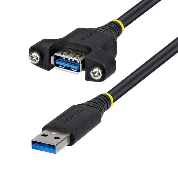 StarTech.com 2 m panelmonterad USB-kabel, A till A, hane/hona, förlängningskabel med USB-A-kontakt (hane till hona), USB-kabeladapter för panelmontering, 5 Gbps StarTech.com 2 m panelmonterad USB-kabel, A till A, hane/hona, förlängningskabel med USB-A-kontakt (hane till hona), USB-kabeladapter för panelmontering, 5 Gbps