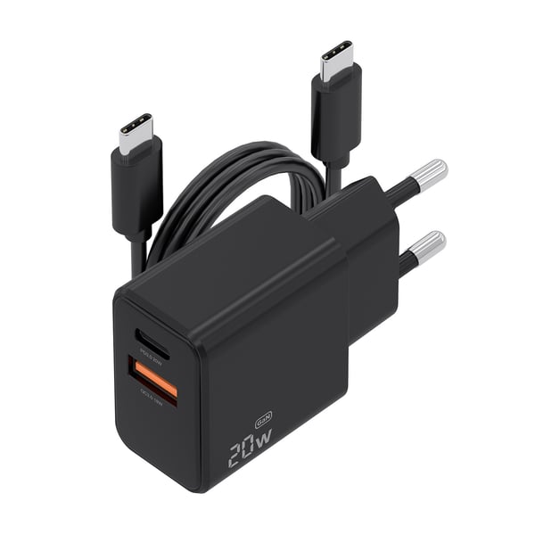 AISENS ASCH-20W2P084-BK mobiililaitteen laturi Matkapuhelin, Älypuhelin, Digitaalikamera, Universaali, Tabletti Musta AC Pikalataus Sisätila