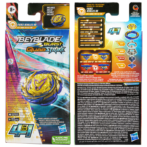 Beyblade Burst QuadStrike F7760EU6 aktivitetsleksak och skicklighetsspel Battle-snurrleksak