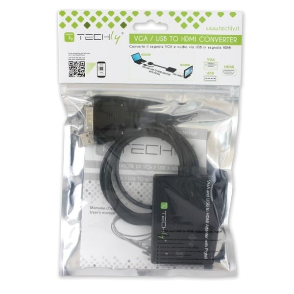 Techly IDATA HDMI-VGA3 videokabel adapter Sort