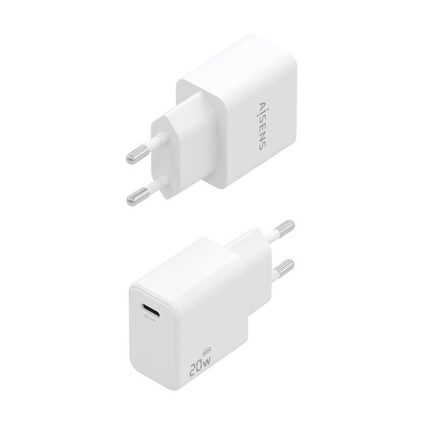 AISENS ASCH-20W1P081-W mobiililaitteen laturi Matkapuhelin, Älypuhelin, Digitaalikamera, Universaali, Tabletti Valkoinen AC Pikalataus Sisätila