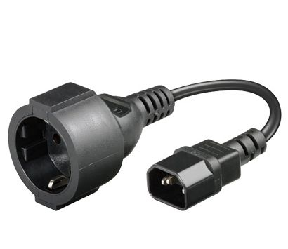 Microconnect PE130075 strömkablar Svart 0,23 m C14 coupler Schuko
