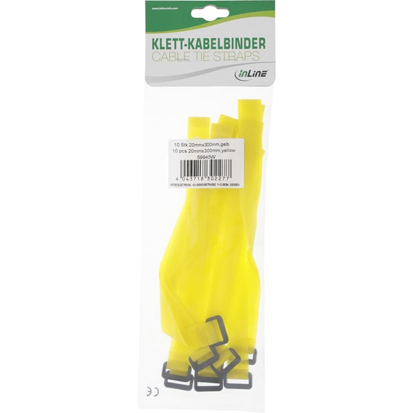 InLine 59945W buntband Buntband tear-off Gul 10 styck