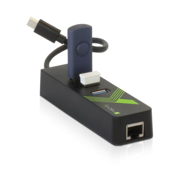 Techly IDATA USB-ETGIGA-3C2 kannettavien tietokoneiden telakka ja porttitoistin USB 3.2 Gen 1 (3.1 Gen 1) Type-C Musta