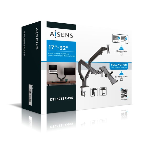 AISENS DTL32TSR-195 fäste och ställ till bildskärm 81,3 cm (32") Bord Svart