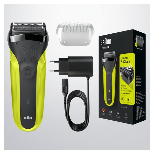 Braun Series 3 81702940 rakapparater för män Folierakapparat Trimmer Svart, Grön