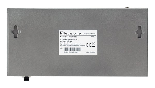 LevelOne GEP-1011 verkkokytkin Hallitsematon L2 Gigabit Ethernet (10/100/1000) Power over Ethernet -tuki Työpöytä-/seinäkiinnitys Harmaa