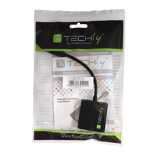 Techly IDATA HDMI-VGA4 videokaapeli-adapteri VGA (D-Sub) HDMI Type C (Mini) Musta