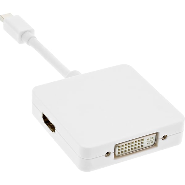 InLine 17195I videokabel adapter 0,15 m Mini DisplayPort DisplayPort + DVI + HDMI Hvid