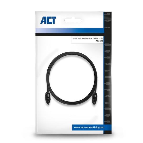 ACT AC3690 ljudkabel 1,2 m Toslink Svart