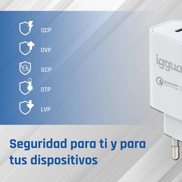 iggual IGG317419 mobilladdare Universal Vit USB Snabb laddning inomhus