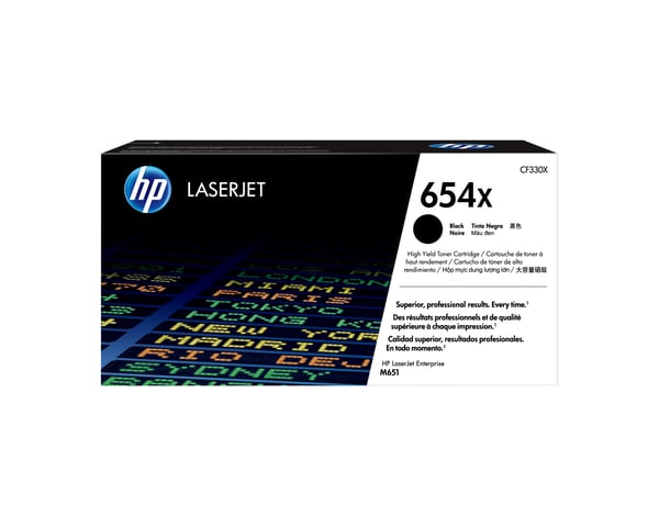 HP 654X,alkuperäinen riittoisa musta LaserJet-värikasetti
