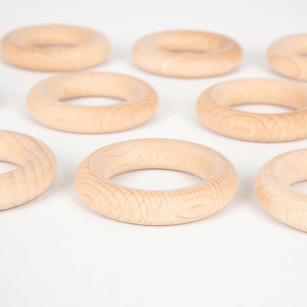 Tickit Natural Wooden Rings Small motorik legetøj