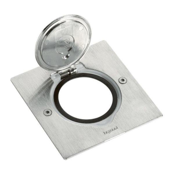 Legrand DÆKKELSÆT 1X2MOD INOX QUAD / LEGRAN 089700 86X86MM IP44 089700