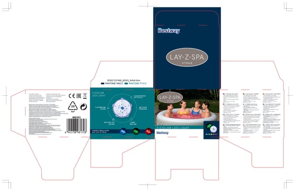 Bestway 60303 undervattensljus Batteri Multi LED