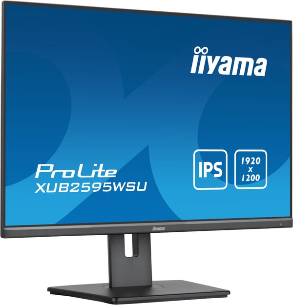 iiyama ProLite 63,5 cm (25\") LED-skärm IPS-panel, 1920x1200, 300cd/m2, VGA, HDMI, DisplayPort, 4ms, Högtalare, USB-HUB (2x2.0), 15cm