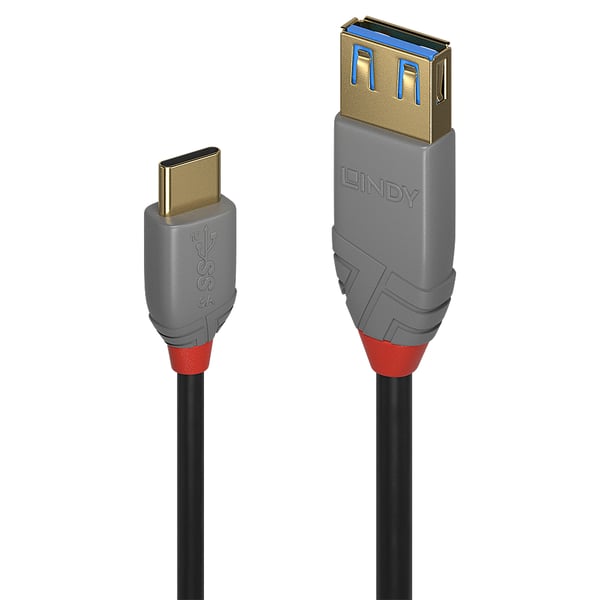 Lindy 36895 USB-kabel USB 3.2 Gen 2 (3.1 Gen 2) 0,15 m USB C USB A 10 Gbit/sek. Sort