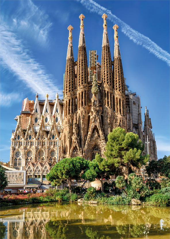 Premium Collection Sagrada Familia View, Barcelona 1000 pcs Puslespil 1000 stk Landskab