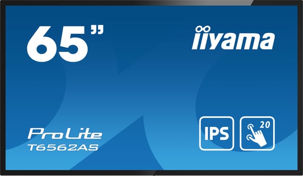 iiyama T6562AS-B1 skilte display Kiosk design 163,8 cm (64.5") LED 500 cd/m² 4K Ultra HD Sort Berøringsskærm Indbygget processer Android 8.0 24/7