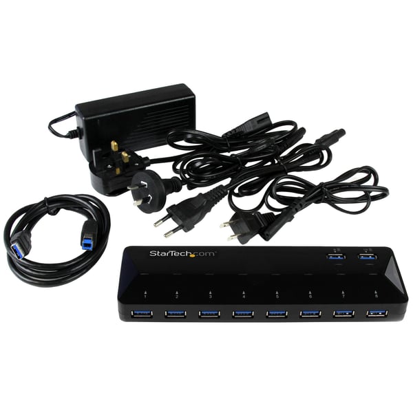 StarTech.com 10 Port USB 3.0 Hub med Lade- og Synkroniseringsport