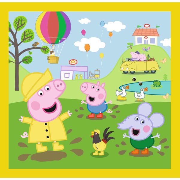 Peppa Pig 3 in 1 Happy Day Puslespil 20 stk Tegnefilm